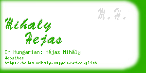 mihaly hejas business card